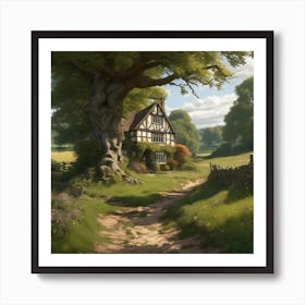 Cottage In The Woods Art Print