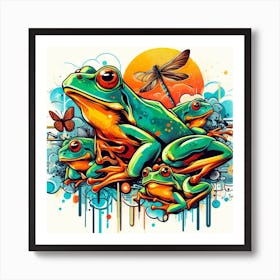 Frog Street Art 10 Art Print