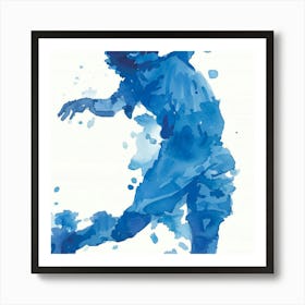 Watercolor Of A Soccer Player Art Print