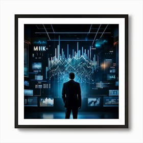 An Intricate Complex Illustration Revealing Data Statistics And Analysis Set Against A Backdrop Wi (3) Art Print