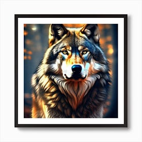 Wolf In The Woods 12 Art Print