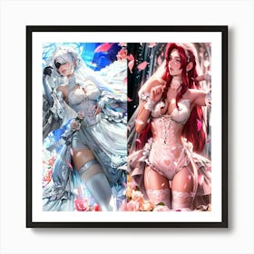 Two Anime Brides Art Print