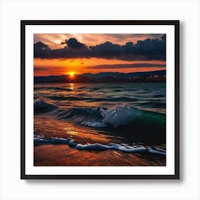 Sunset At The Beach 141 Art Print