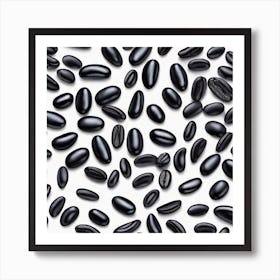 Frame Created From Black Beans On Edges And Nothing In Middle Miki Asai Macro Photography Close Up (7) Art Print