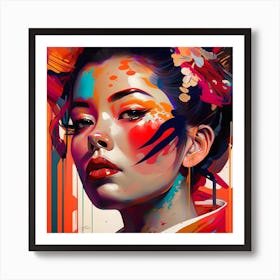 Abstract Geisha Fine Art Style Portrait Art Print