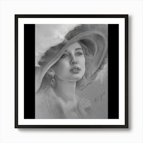 Woman In A Hat Art Print