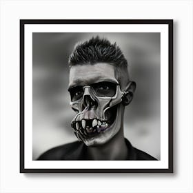 Man With A Skull Face Art Print