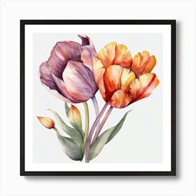 Watercolor Tulips 5 Art Print