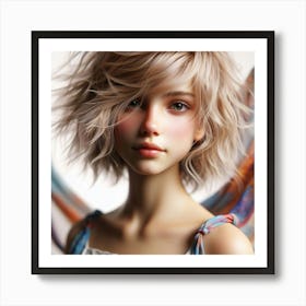 Girl With Long Hair Art Print