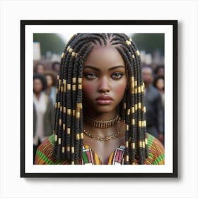 African Woman With Braids Art Print