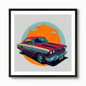 Car Colored Artwork Of Graphic Design Flat (76) 1 Art Print