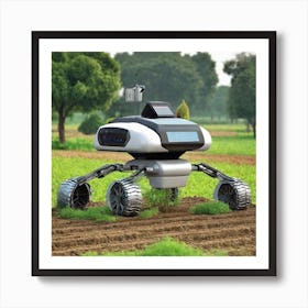 Robot In The Field Art Print