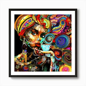 Coffees Swirl - Coffee Queen Art Print