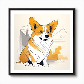 Corgi Dog 5 Art Print
