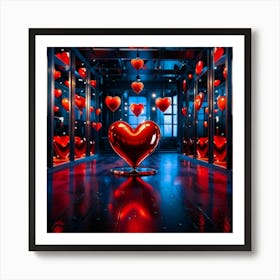 Valentine heart in a room Art Print