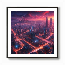 Futuristic Cityscape Art Print