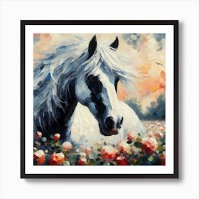 Horse In The Field 3 Art Print