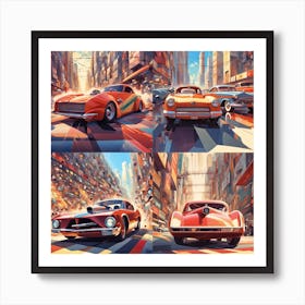 Cars In The City 1 Art Print