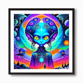 Aliens In Space Art Print