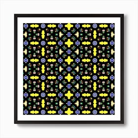 Pattern Black Background Texture Art Print