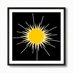 Yellow Bright Radiant Shinning Sun Art Print