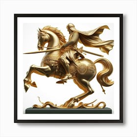 Golden Horse Statue Art Print