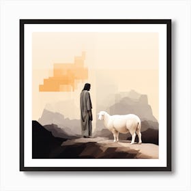 Jesus and the Parable Of The Lost Sheep Art Print