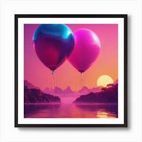 Heart Balloons Art Print