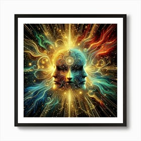 Artistic Telepathy: Expressing Intuitive Connections on Canvas" Art Print