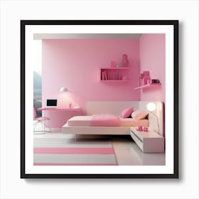 Pink Bedroom 1 Art Print