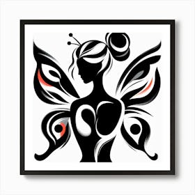 Butterfly Woman Abstract IV Art Print