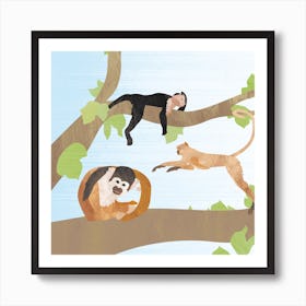 Happy Monkeys Art Print
