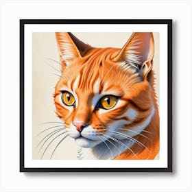 Orange Tabby Cat Portrait Art Print