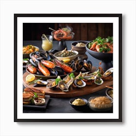 Seafood Buffet Art Print