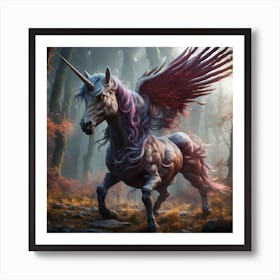 Unicorn In The Woods 1 Art Print