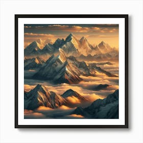 Sunrise Over The Mountains 3 Art Print