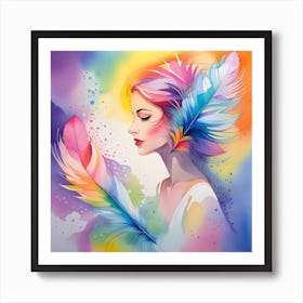 Feathers Of A Woman Art Print