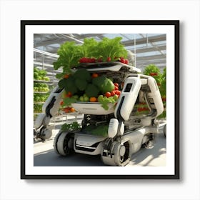 Robots In A Greenhouse 1 Art Print