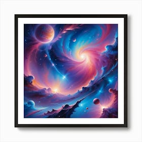 Galaxy Painting Paintings Art Print 2 Art Print