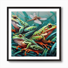 Frog Street Art 5 Art Print