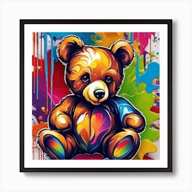 Teddy Bear Painting 3 Art Print