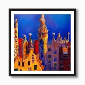 Barcelona Cityscape Art Print