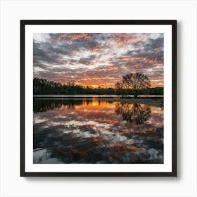 Sunset At A Lake Poster