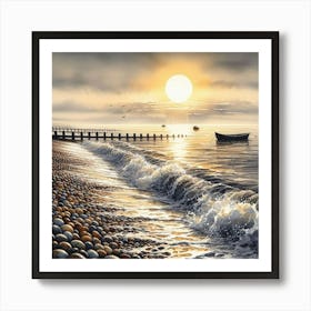 Sunset On The Beach 1 Art Print