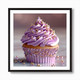 Cupcake With Gold Sprinkles 2 Art Print