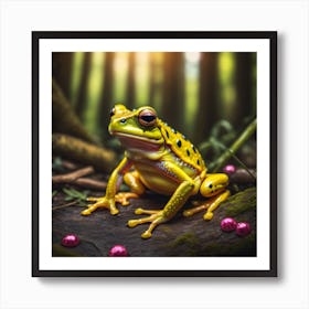 Yellow frog Art Print