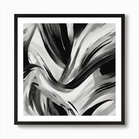 Abstract Black And White Painting 8 Art Print