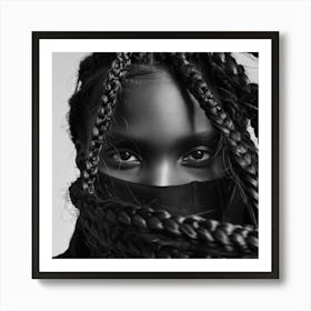 Black Woman With Braids 3 Art Print