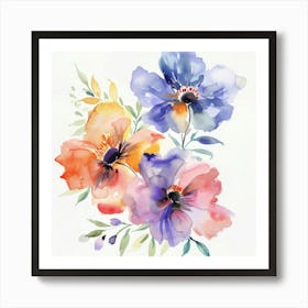 Watercolor Flowers 46 Art Print