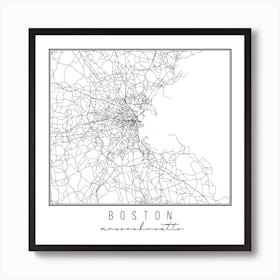 Boston Massachusetts Street Map Art Print